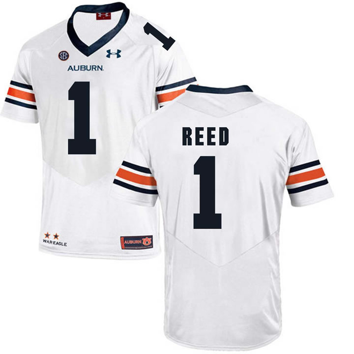Auburn Tigers #1 Trovon Reed White College Football Jersey